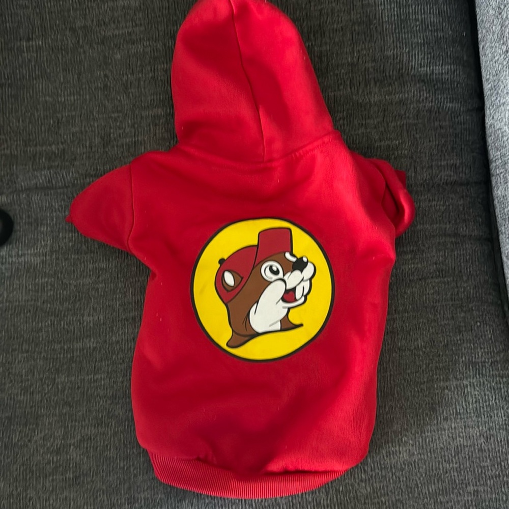 Buc-ee’s dog hoodie- red